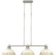 Kinsley 3 Light 38.88 inch Aged Galvanized Steel Linear Pendant Ceiling Light in Antique Ivory